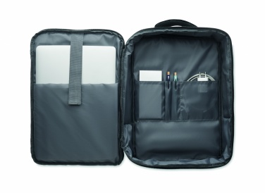 Logo trade promotional products picture of: A safe 15-inch laptop backpack made of 300D RPET with a 210D RPET lining and customizable printing.
